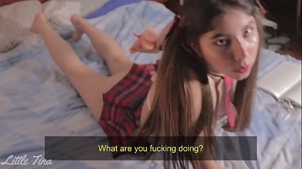 I catch my stepsister playing with a dildo and I punish her with hard anal sex